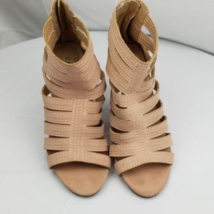 Dollhouse Nude Strap Wedges